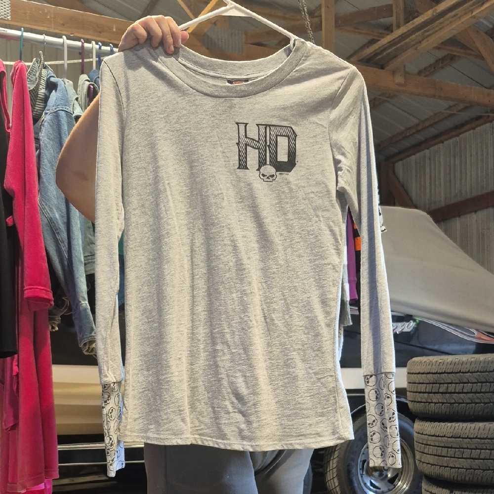 Gray Long Sleeve Women's Top